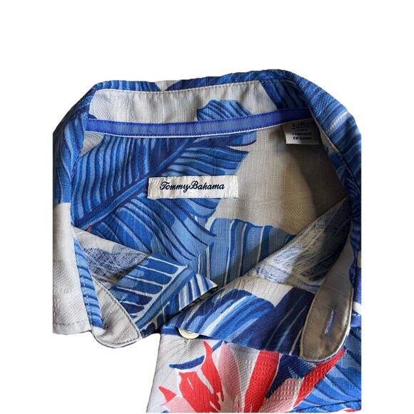 Tommy Bahama Mens L Blooming Palms Camp Shirt Breeze Overall Print Graphic - Picture 7 of 12